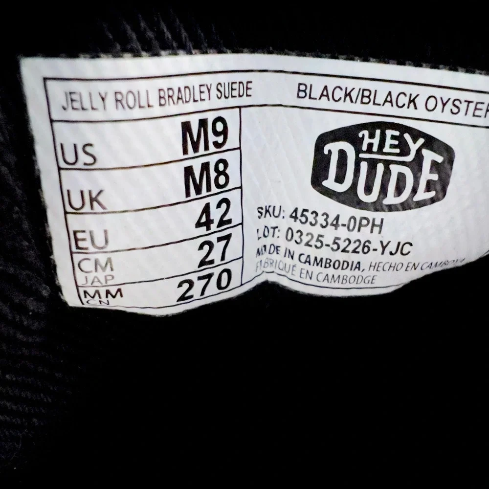 Hey Dude Jelly Roll Bradley Suede High Top Boots Men 9 Black Skull 45334-0PH NWT